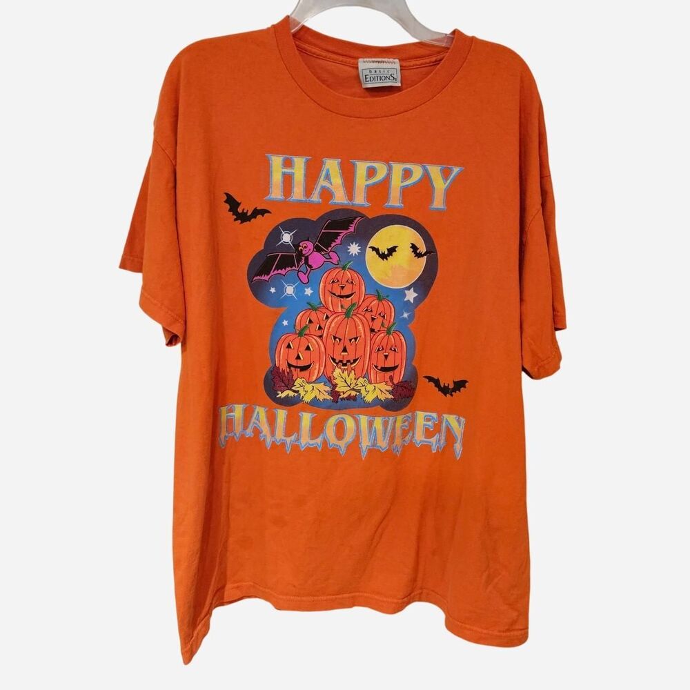 90s Halloween orange graphic tee